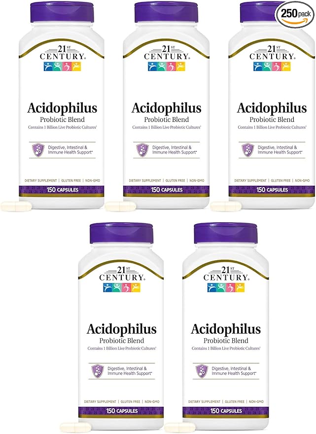 21st Century Acidophilus Probiotic Blend Capsules - 150 ct Pack of 5
