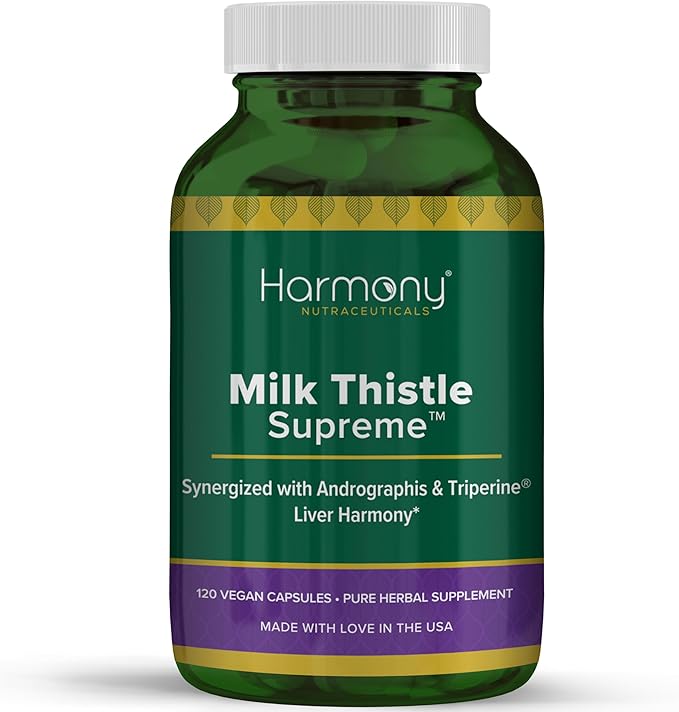 Milk Thistle Supreme™ – Liver Support &amp Detox Harmony with Andrographis &amp Triperine® – Digestion Skin &amp Vitality Support – Dr. Gumman’s Clinical Grade – Premium - 120 Vegan Capsules – Mad