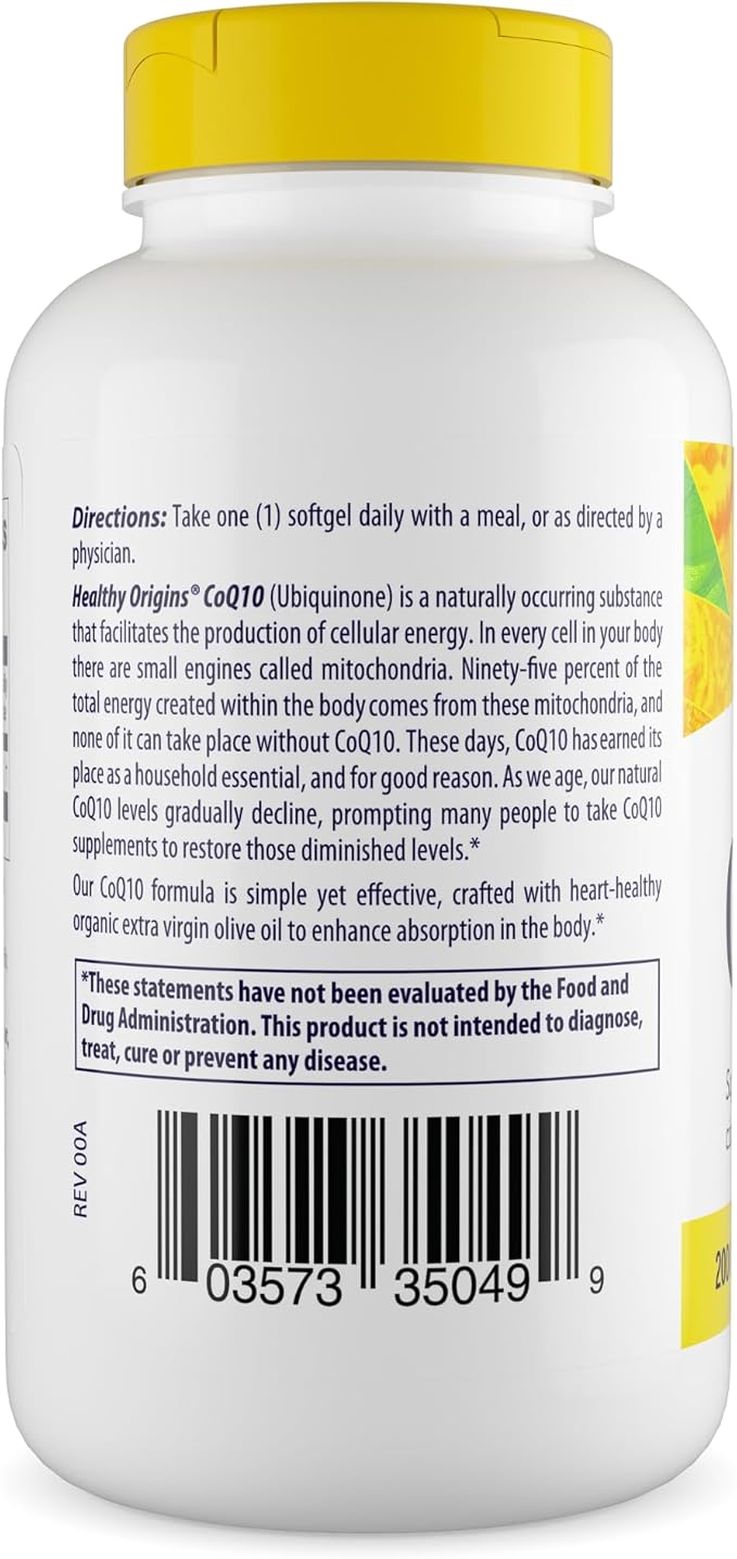 Healthy Origins® CoQ10 400 mg – Natural Trans-Isomer Ubiquinone – Yeast Fermented Supports Heart Health &amp Cellular Energy – Non-GMO 150 Softgels