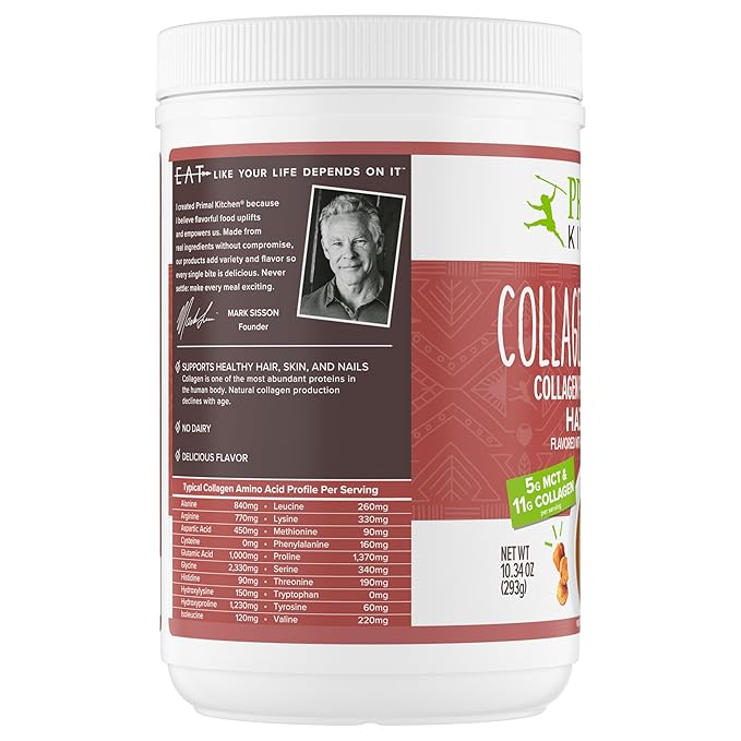Primal Kitchen Hazelnut Collagen Creamer Powder Collagen Peptide Drink Mix with MCT Oil10.34 Ounces