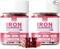 Iron Gummies for Women - Heme Iron for Max Absorption &amp Gentle on Stomach 10-in-1 with Vitamin C B12 Folate Supports Energy Focus &amp Red Blood* Cell* Wellness Peach Flavor 60 Counts (2 P