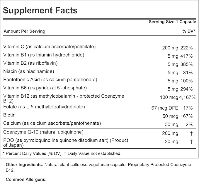 ANDREW LESSMAN Coenzyme Q-10 200 Plus PQQ 20mg - 120 Capsules - Maintains CoQ10 Levels Optimum Cellular Energy Supports Energy Production Heart Brain Liver Kidney Pancreas. No Additives