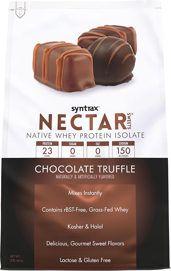 Syntrax Nutrition Nectar Sweets 100% Whey Isolate Protein Powder Chocolate Truffle 2 lbs