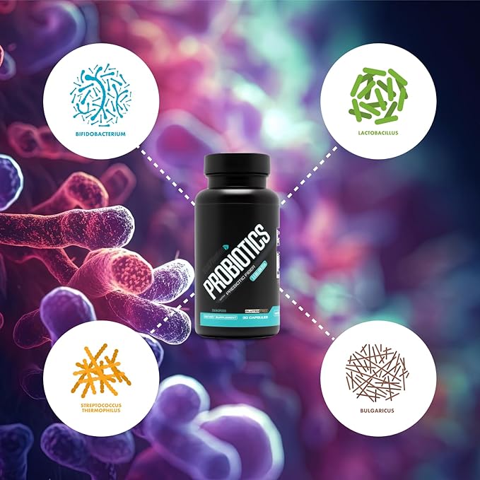Sculpt Nation by V Shred Premium Probiotics - Digestive &amp Gut Health Support - Helps with Occasional Constipation Gas and Bloating - 30-Day Supply