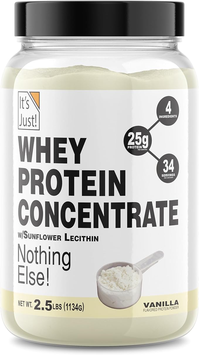 It's Just! - 100% Whey Protein Concentrate Made in USA Premium WPC-80 Natural Vanilla Flavor (2.5 Pound Vanilla)