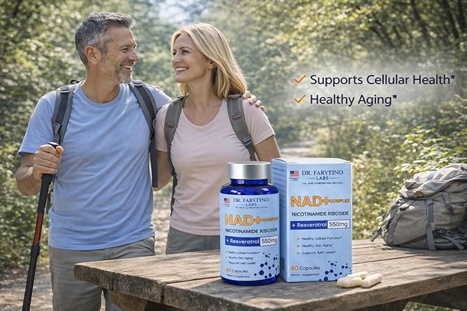 NAD+ 550mg – Cellular Energy &amp Healthy Aging Support – Nicotinamide Adenine Dinucleotide Supplement – 60 Capsules