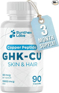 GHK-Cu Copper Peptide Supplement 120 mcg for Skin &amp Hair | Anti-Aging &amp Improves Skin Elasticity | Maximum Absorption | 3 Month Supply