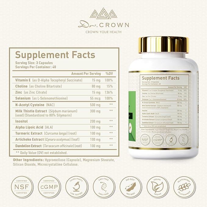 Liver Cleanse Detox &amp Repair - Milk Thistle Supplement with Silymarin N-Acetyl Cysteine(NAC) Artichoke Turmeric &amp Dandelion for Liver Detox Cleanse Gluten Free Non-GMO - 360 Capsules