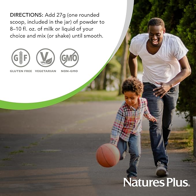 NaturesPlus Energy Shake - 0.95 lb - 16 Grams of Plant-Based Protein Per Serving - Contains Digestion-Supporting Enzymes - No Added Sugar - Non-GMO Vegetarian Gluten Free - 16 Servings