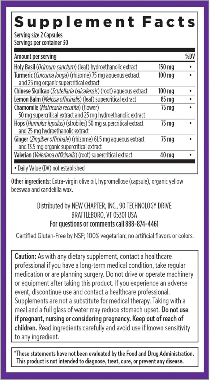 New Chapter Sleep Aid – Zyflamend Nighttime for Sleep Support with Turmeric + Valerian Root + Lemon Balm + Holy Basil Vegetarian Capsules 60 Count