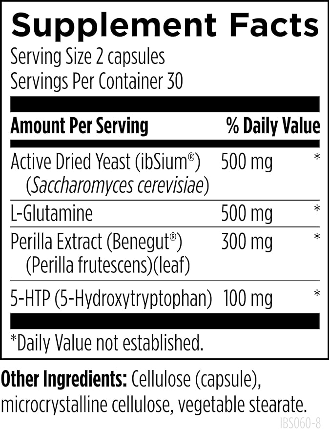 Designs for Health IBSynergy - Support GI Health Digestion + Brain-Gut Connection - Enteric Nervous System Support Supplement with 5-HTP L-Glutamine + Saccharomyces (60 Capsules)