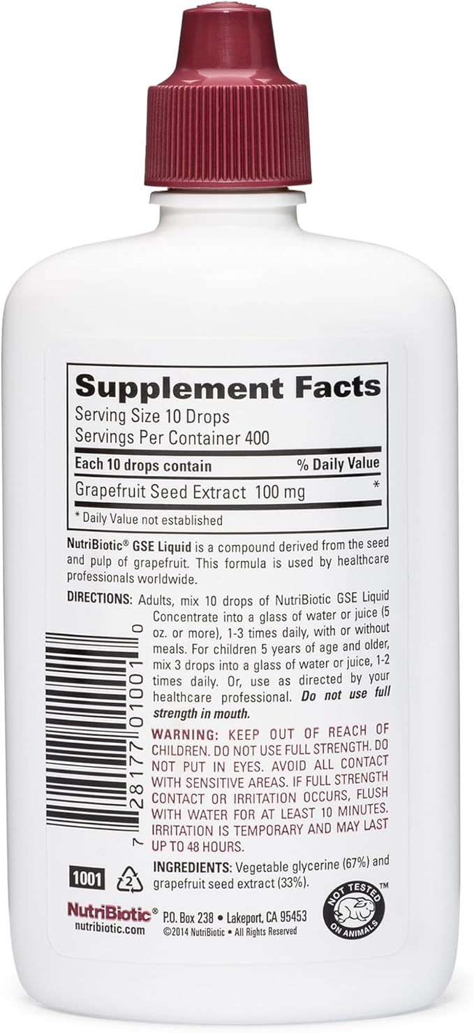 NutriBiotic – GSE 4 Oz Liquid | The Original Grapefruit Seed Extract Premium Concentrate with Bioflavonoids | Vegan Gluten Free Non-GMO (Pack of 2)