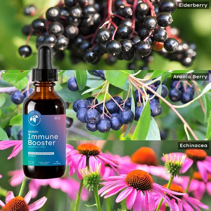 Mountain Meadow Herbs Berry Immune Booster for Kids Immune Support with Elderberry and Echinacea - 2oz.