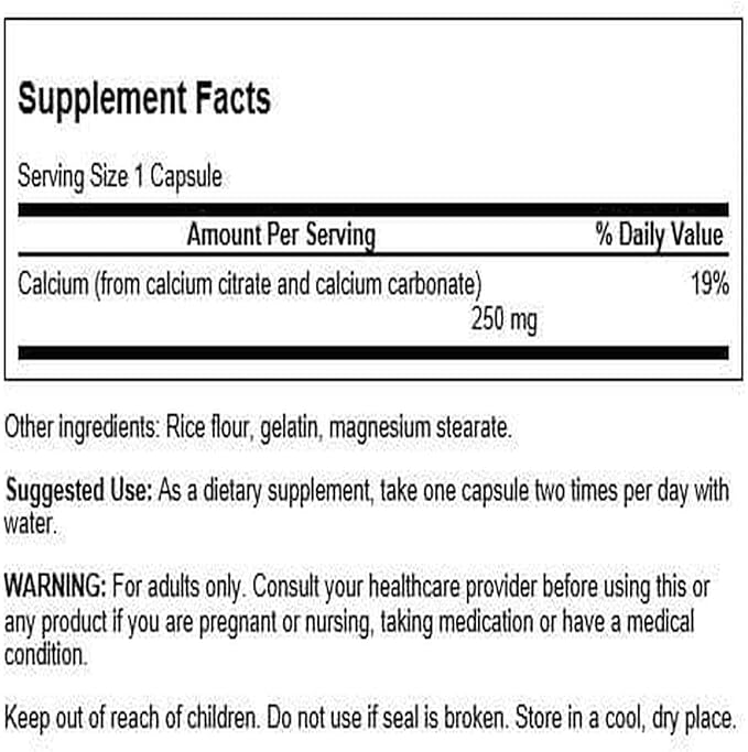 Swanson Calcium Citrate Complex Muscle Bone Health Support Mineral Supplement 300 Capsules