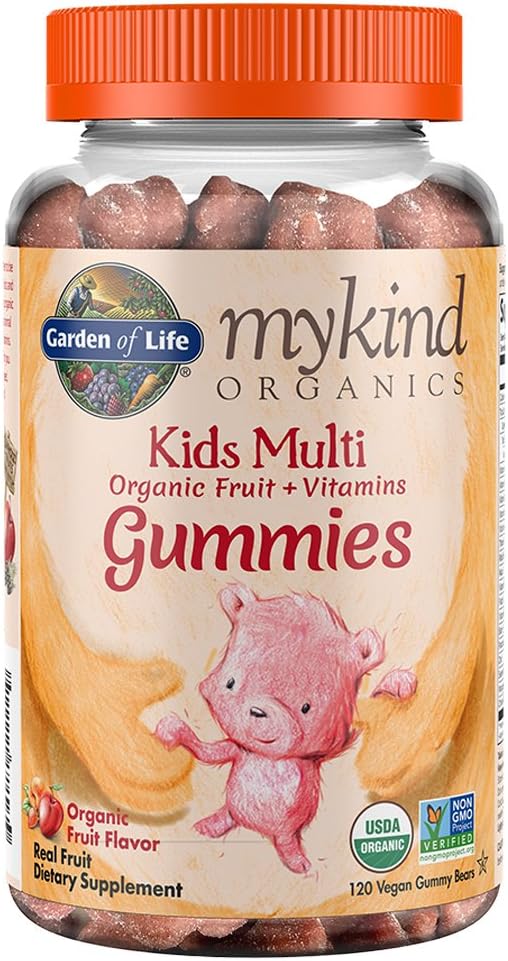 Garden of Life Organics Kids 120 Fruit Gummy Vitamins and Organics Vitamin C Spray for Kids &amp Adults 2 fl oz