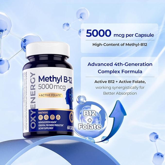 OxyEnergy Silymarin Milk Thistle 300mg Methyl Vitamin B12 5000mcg