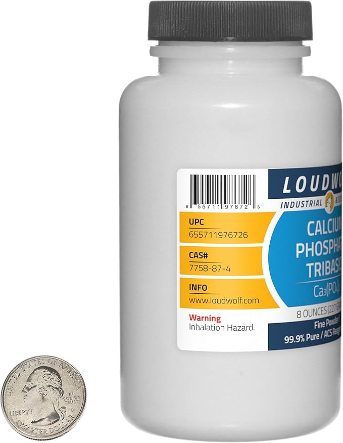 Calcium Phosphate Tribasic / 8 Ounce Bottle / 99.9% Pure ACS Reagent Grade/Fine Powder