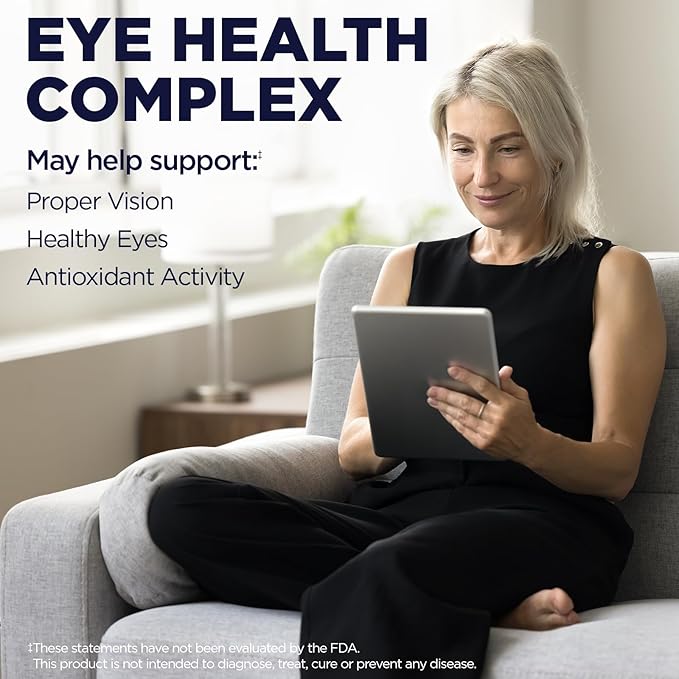 KAL Eye Formula Plus Eye Care and Vision Supplements for Adults with Eye Vitamins Lutein and Zeaxanthin Plus Bilberry Extract Goji and Blueberry Extract 60-Day Guarantee 15 Servings 60 Tablets