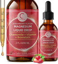 Magnesium Glycinate Liquid with Chamomile Hawthorn &amp Ginger for Stress Relief and Digestive Comfort Fast Absorption Non-GMO Vegan Formula Sugar Free Strawberry Flavor 2 Fl OZ