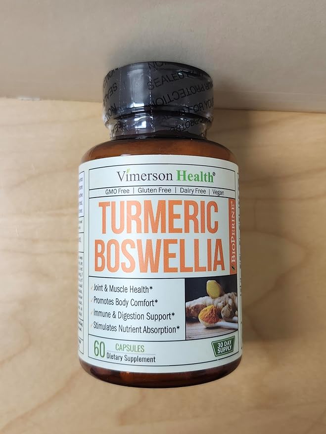 Boswellia Turmeric Curcumin Supplement with Hemp Seeds &amp Lemon Balm Extract – Joint Health &amp Mobility – with Black Pepper for Absorption – Natural Joint Supplement