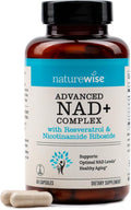 NatureWise NAD+ Support Complex - Nicotinamide Riboside + Resveratrol to Support NAD+ Supplement for Healthy Aging + Clinically Tested Quercefit - USA Manufactured - Non-GMO 60 Count[30-Day Supply]