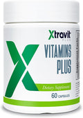Vitamins Plus Supplement - Natural Daily Men’s &amp Women’s Multivitamin with Iron Minerals Digestive Enzymes &amp Antioxidants for Energy Brain &amp Digestive Support - No Fillers 60 Capsule