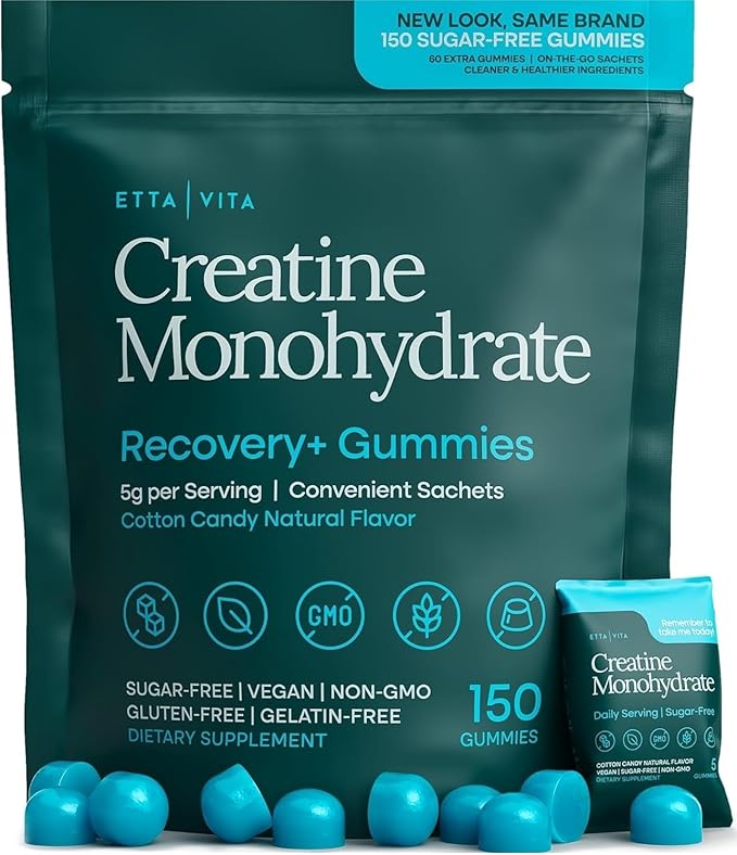 Sugar-Free Creatine Monohydrate Gummies (5g Per Packet) - Potent Creatine Gummies for Men &amp Women Supplement for Muscle Support Cognitive Function - Non-GMO Gluten-Free Mucuna Pruriens
