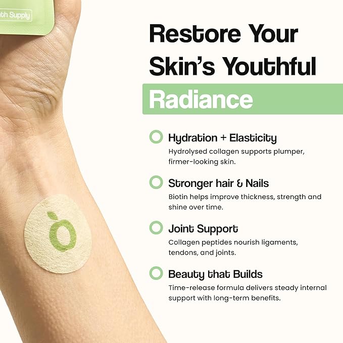 NAD &amp Collagen Glow Patch Duo | Beauty &amp Wellness Support Patches for Skin &amp Hair | NAD Support + Collagen Restore | Gentle Skin-Friendly Water-Resistant | 30 Count Each