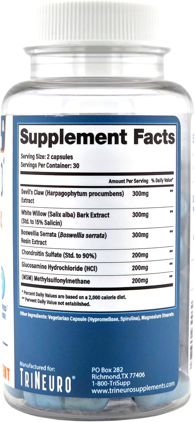 Daily Spine &amp Joint Supplement - NSF Certified - Neurosurgeon Formulated to Support Joint Health &amp Balance Functional Longevity - Devils Claw Chondroitin Glucosamine - 60 Capsules