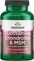 Swanson Glucosamine Chondroitin &amp MSM - Cartilage &amp Joint Health Supplement* - Supports Mobility &amp Flexibility* - Easy-to-Swallow Mini Tablets - Gluten Free &amp Non-GMO - 360 Mini-Table