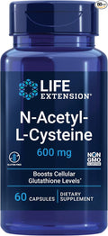 Life Extension Optimized Resveratrol Elite with 60 Vegetarian Capsules and N-Acetyl-L-Cysteine Immune &amp Respiratory Support with 60 Capsules