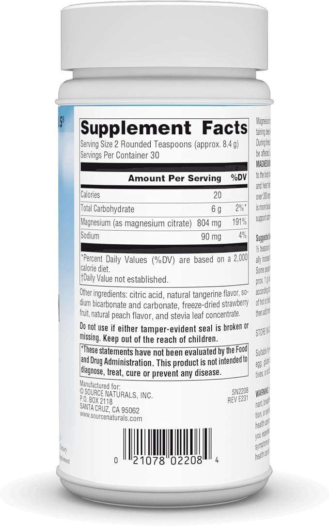 Source Naturals Serene Science Magnesium Serene Peaceful Body* Tangerine Flavored - 9 Ounce Powder