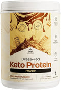 LevelUp 𝗪𝗜𝗡𝗡𝗘𝗥 - 𝗕𝗘𝗦𝗧 𝗞𝗘𝗧𝗢 𝗣𝗥𝗢𝗧𝗘𝗜𝗡 Grass-fed Collagen Protein Powder C8 MCT Oil Whey Protein Isolate Irish Butter Ketogenic Protein Shake Supplement (Chocolate Cream)