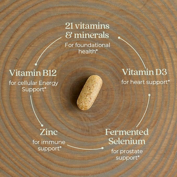 New Chapter Men’s Multivitamin B6 Extra B12 D3 Vitamin C &amp Zinc Immune Heart Cellular Energy and Brain Health Gentle on The Stomach One Daily Non-GMO Gluten-Free 18+ 96 Tablets