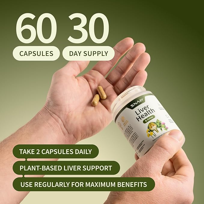 Snap Supplements Liver Health + Magnesium Complex Bundle 60 Vegetarian Capsules Each