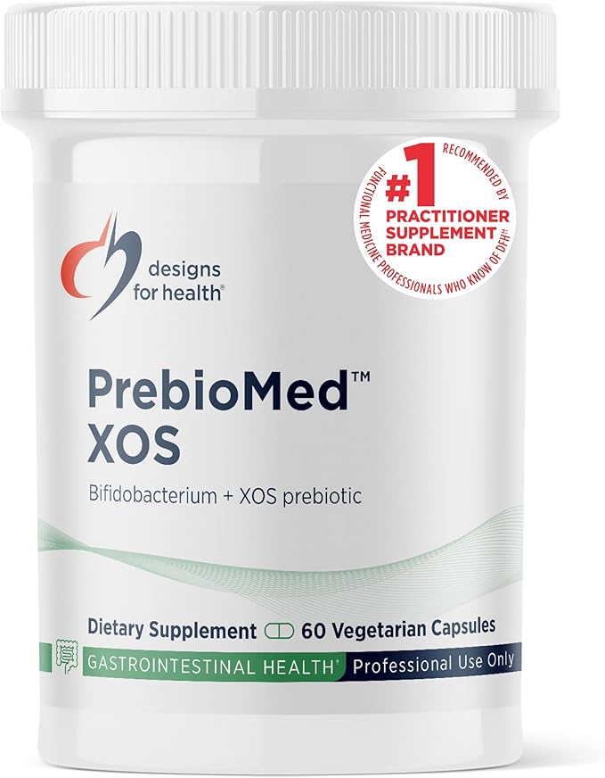 Designs for Health PrebioMed XOS - Prebiotic + Probiotic Blend with 10 Billion CFU Bifidobacteria - Adult Probiotic Supplement to Support Digestion + Healthy Gut (60 Capsules)