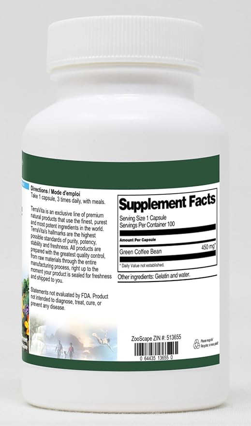 Green Coffee Bean - 450 mg (100 Capsules ZIN: 513655) - 3 Pack