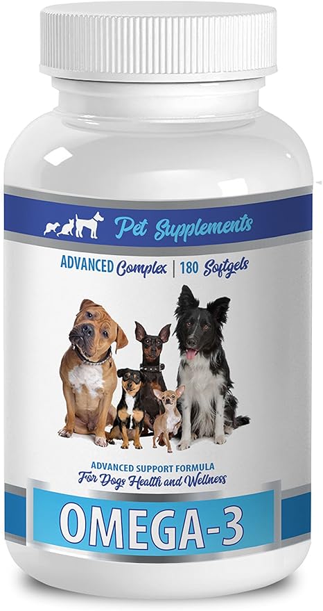 Dog Inflammation - Omega 3 - Advanced Complex - Health &amp Wellness - for Dogs - Omega 3 for Dogs Chews - 1 Bottle (180 Softgels)