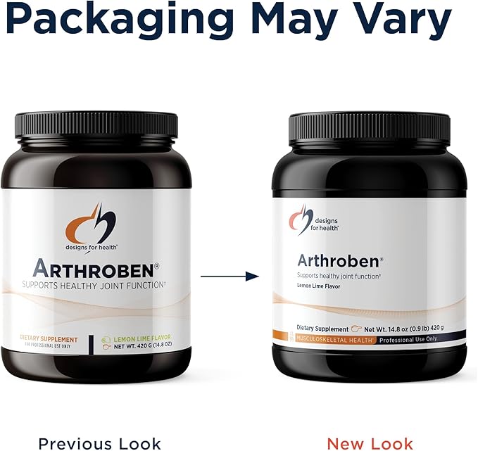 Designs for Health Arthroben Lemon Lime Flavor - Collagen Peptides Powder + Botanicals to Help Support Healthy Joints - Peptides Drink Mix Non-GMO (30 Servings / 420g)