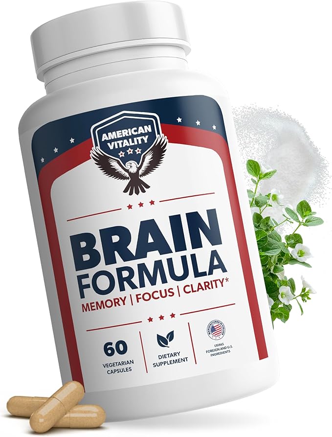 Brain Formula – with Niacin Vitamin B6 &amp GABA – Provides Nutritional Support for Brain Health &amp Mental Performance* – 60 Capsules