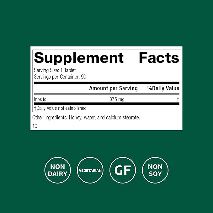 Standard Process Inositol - Supports Nervous System Lipid Metabolism &amp Cardiovascular Health - Vegetarian Gluten-Free Non-Dairy &amp Non-Soy - 90 Tablets