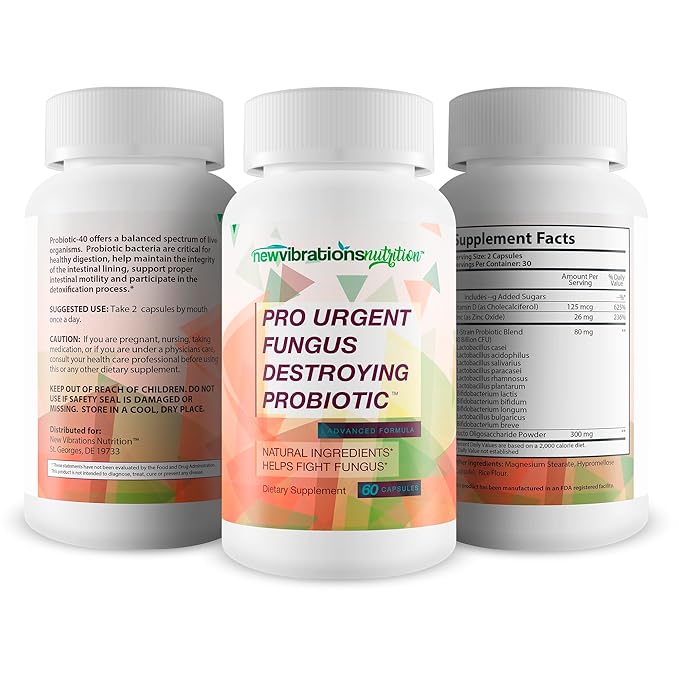 Pro Urgent Fungus Destroying Probiotic - Our Best Toenail Fungus Probiotic - Natural Fungus Nail Treatment Pills - Anti Nail Fungus Probiotics -Best Nail Fungus Treatment For Toenail