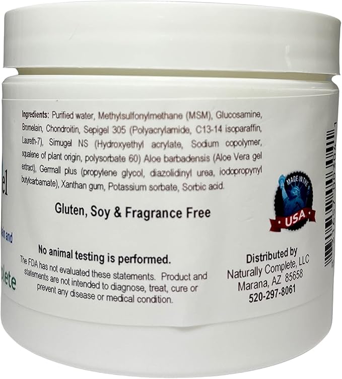 MSM Cream Plus Glucosamine Bromelain &amp Chrondroitin 4 oz. Jar
