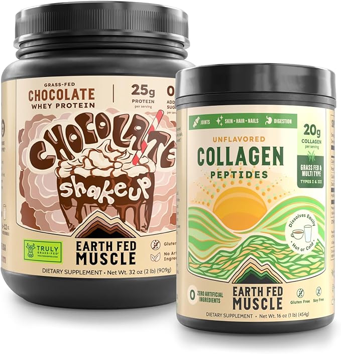 Earth Fed Muscle Complete Performance Bundle – Grass‑Fed Whey &amp Collagen Peptides