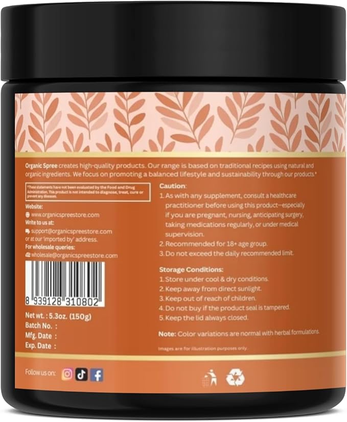 Glowssence - 150 g (5.3oz) | USDA Organic Certified | Ayurvedic Herbal Blend of Manjishta Amla Aloe vera Turmeric Neem | Promotes Clear and Healthy Skin*