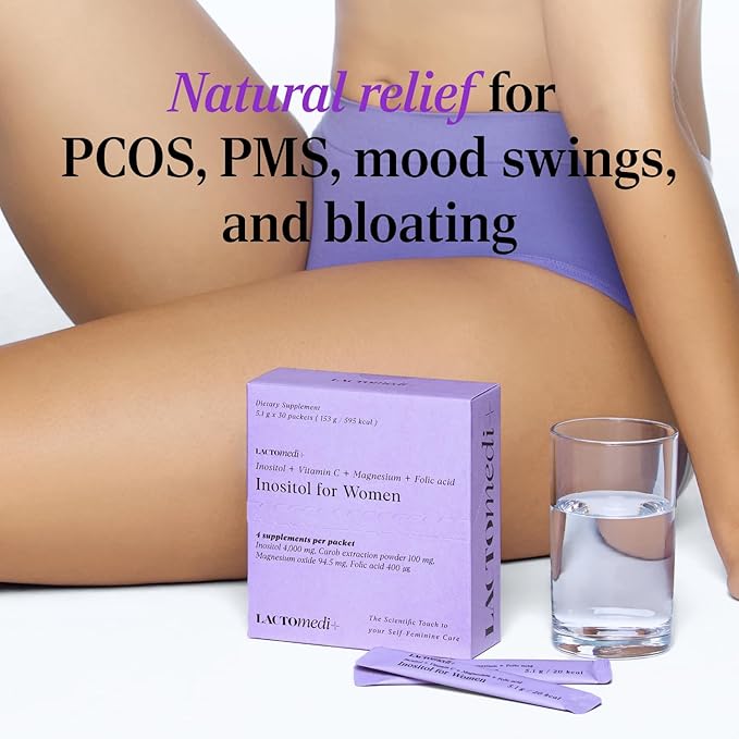 LACTOMEDI Inositol Supplement for Women | Myo-Inositol 4000mg + D-Chiro-Inositol 100mg | 40:1 Ratio | Daily Women’s Wellness Support | 30 Day Supply