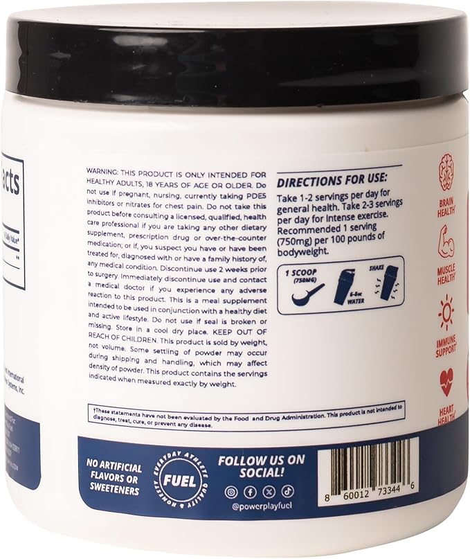 CREATINE HCl Powder for Men and Women Muscle Strength Brain Performance Heart Health &amp Immune Support - Raw Tart Taste 90 Servings