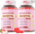 Myo-Inositol &amp D-Chiro Inositol Gummies for Women 2000mg + 50mg 40:1 Ratio Inositol with Vegan Omega-3 + D3 Magnesium Glycinate Methyl Folate + B12 for Female Health &amp Wellness Sugar Free