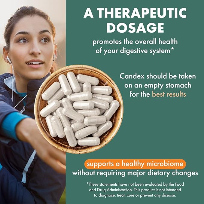 Pure Essence Candex Supplement - Yeast Overgrowth Supplement with Digestive Enzymes Yeast Infection Probiotic Treatment for Men and Women - 120 Capsules