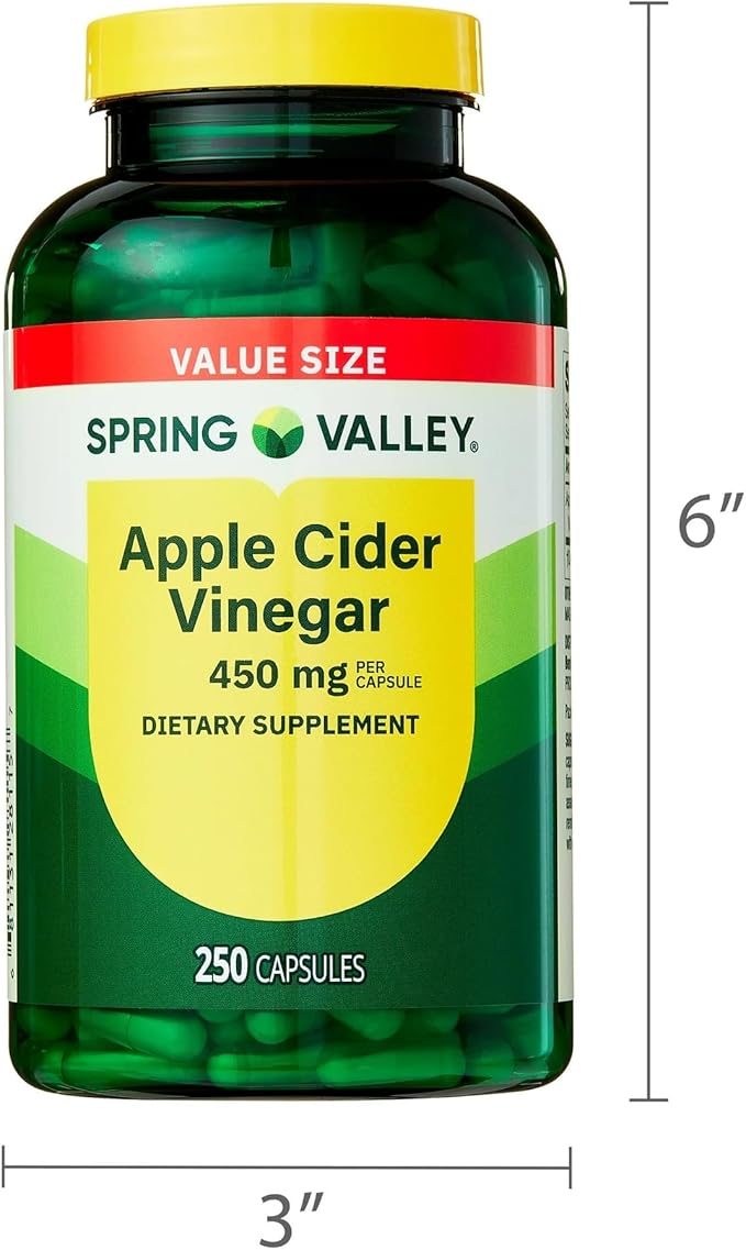 SUREFECT Spring Valley Apple Cider Vinegar 450 mg Capsules - 250 Count Organizer